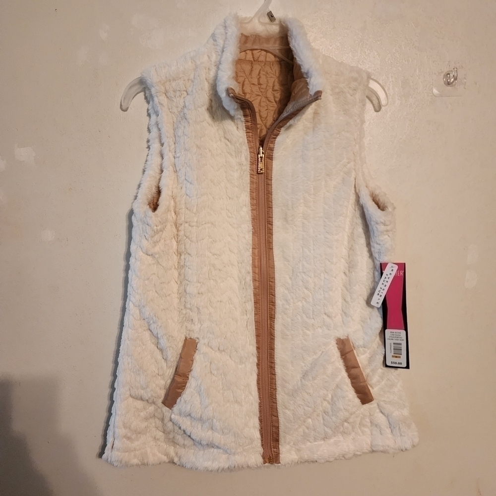 TeezHer Reversible Full Zip Vest Size S NWT - Picture 1 of 12
